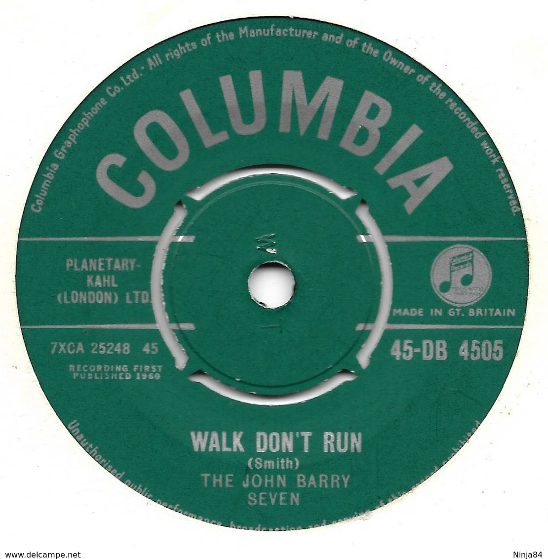 SP 45 RPM (7") The John Barry Seven  "  Walk Don't Run  " Angleterre - Instrumental
