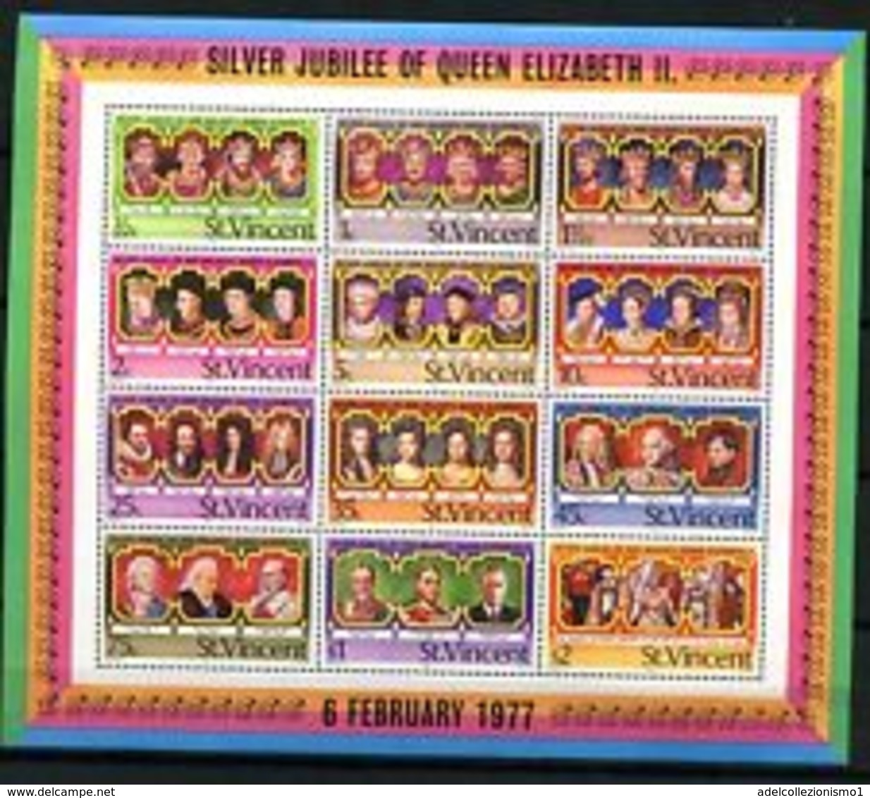 74823) ST. Vincent 1977- QEII ARGENTO GIUBILEO - SERIE COMPLETA-MNH** - St.Vincent (1979-...)