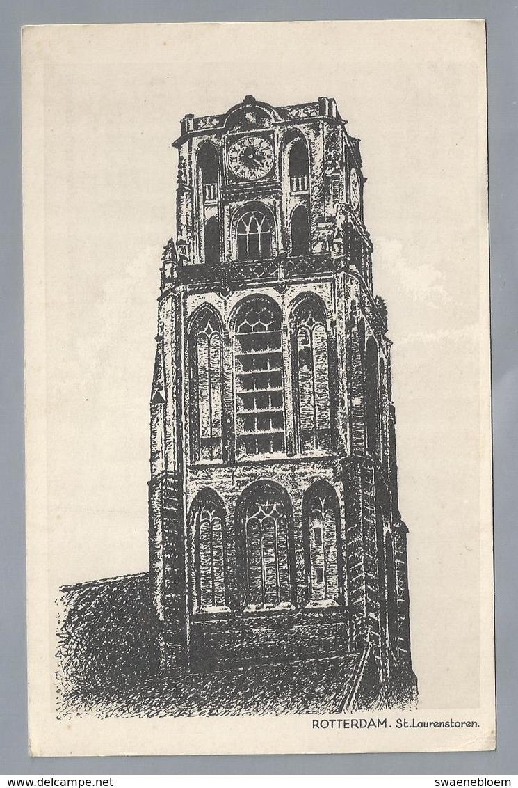 NL.- ROTTERDAM. St. Laurenstoren. ANTWOORDKAART Van V/d KAMP'S WARENHUIS N/V. - Monumenti