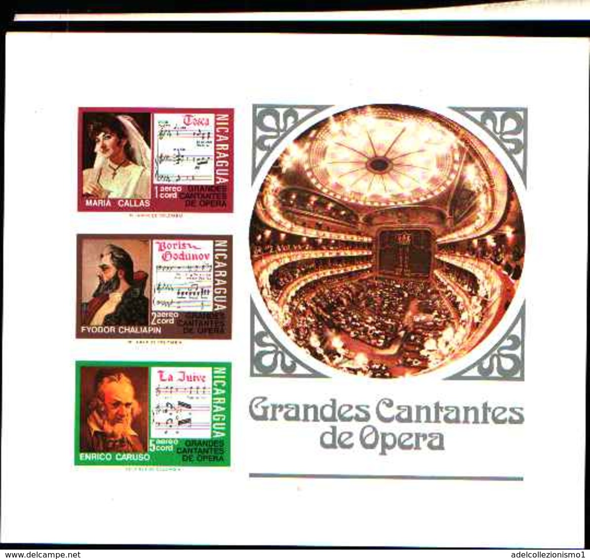 74828) Nicaragua BF - 1975 GRANDES Cantantes DE OPERA-NON DENTELLATO-MNH** - Nicaragua