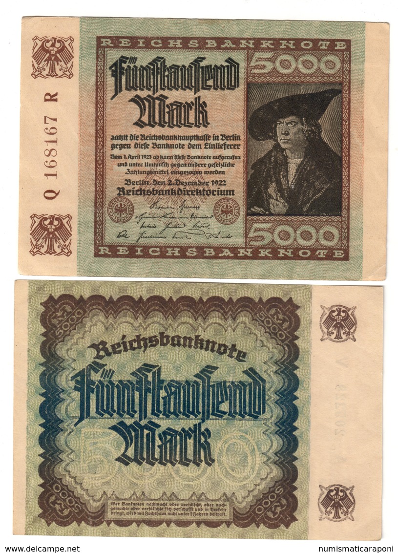 Germania Germany 1922 5000 Mark Sup/q.fds  LOTTO 2384 - 5000 Mark