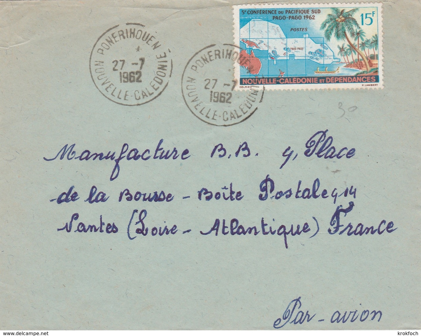 Ponerihouen 1962 - Lettre Brief Letter - Lettres & Documents