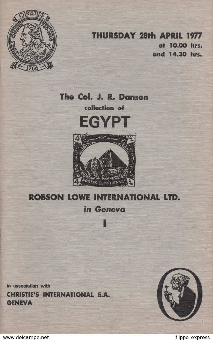 Egypt: Auction Catalogue Of The Col. J.R. Danson Collection Of Egypt, 1977 - Catalogues For Auction Houses
