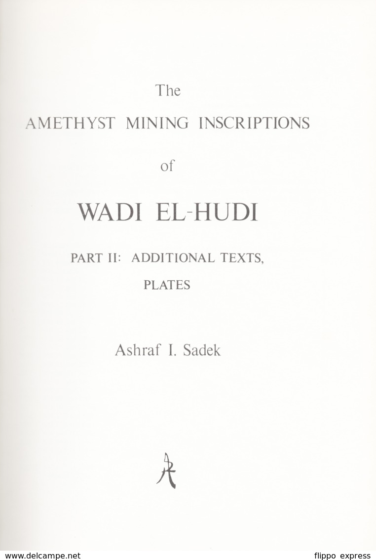 Egypt: The Amethyst Mining Inscriptions Of Wadi El-Hudi - Autres & Non Classés