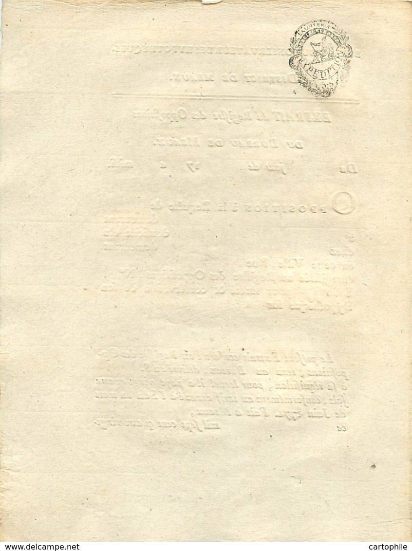 Acte De 1791 Opposition De Dominique Bourdin Curé De Buthiers Contre Louis René Edouard De Rohan Cardinal De Strasbourg - Manuscrits