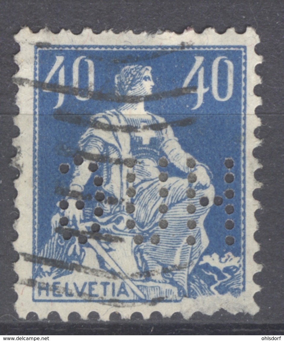 HELVETIA 1921-34: Mi 170 / YT 164, O PERFIN - FREE SHIPPING ABOVE 10 EURO - Gezähnt (perforiert)