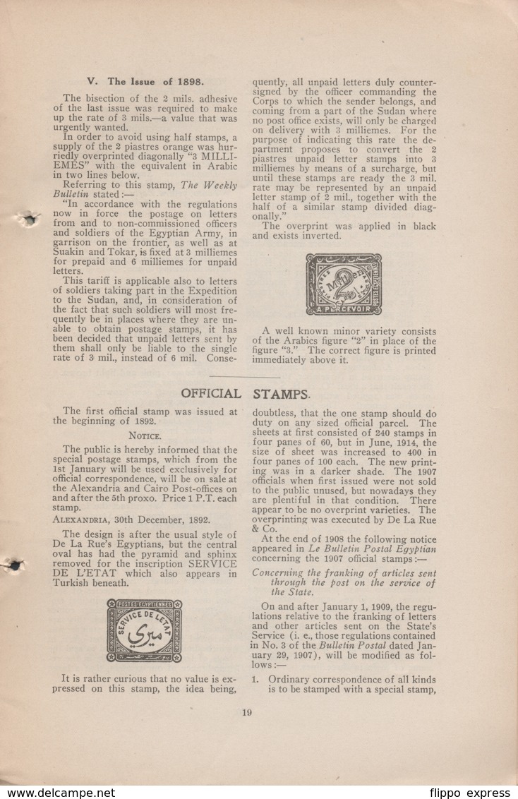 Egypt: Egypt, A History Of Its Stamps, R.E.R. Dalwick, (1972?) - Andere & Zonder Classificatie