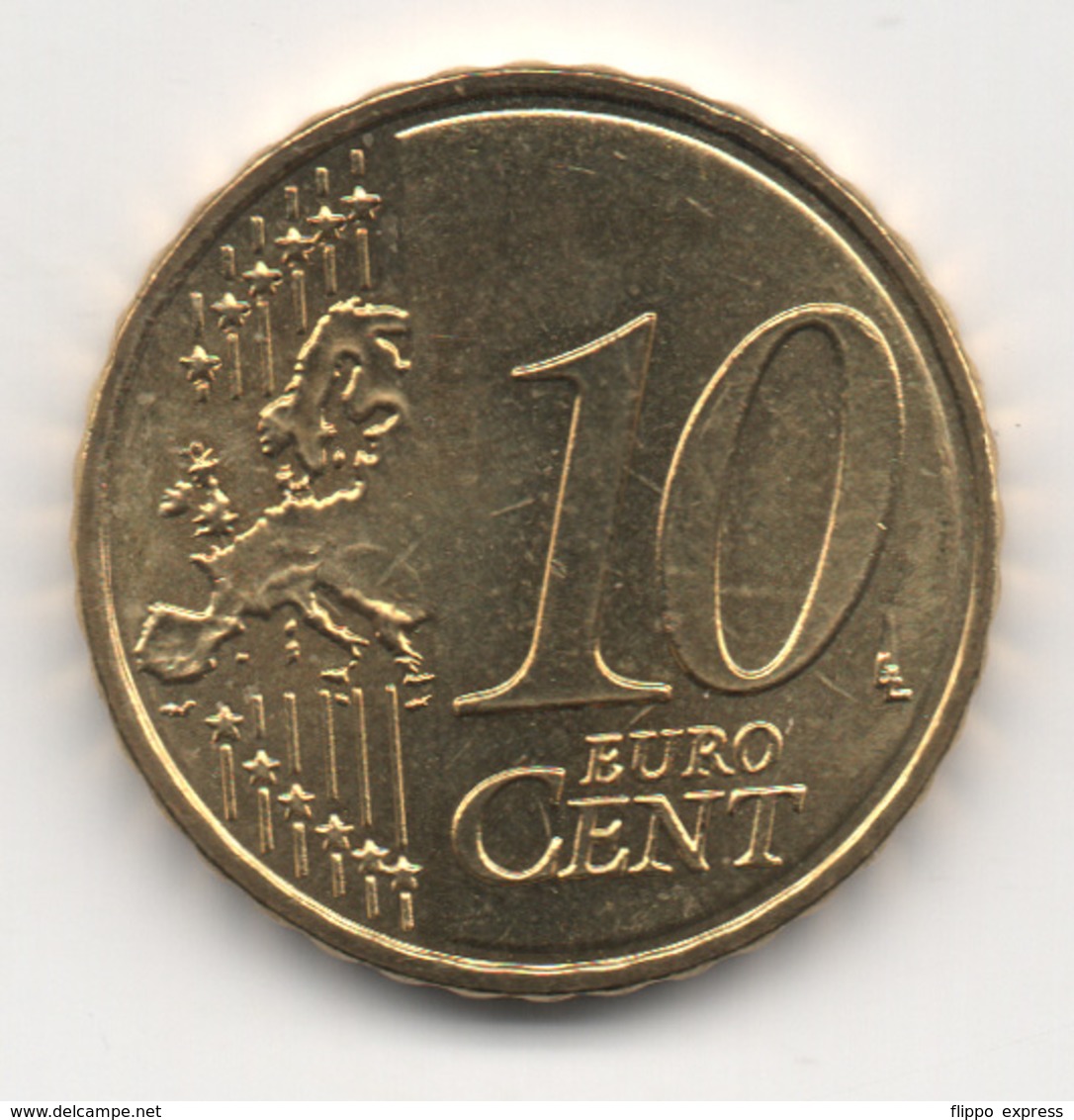 Malta, 2008, 10 Euro Cent, Color, 24k Gold-plated, UNC - Malte