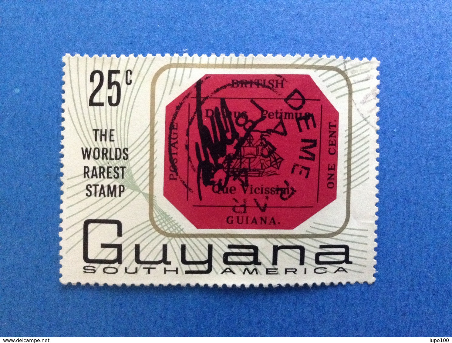 GUYANA GUIANA SOUTH AMERICA 25 C THE WORLDS RAREST STMP FRANCOBOLLO USATO STAMP USED - Guyana (1966-...)