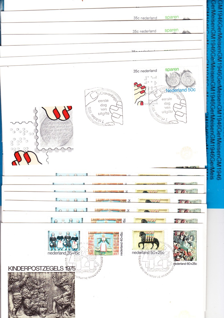 shoe box full of FDC's Netherlands starting bid 1euro, everything scanned