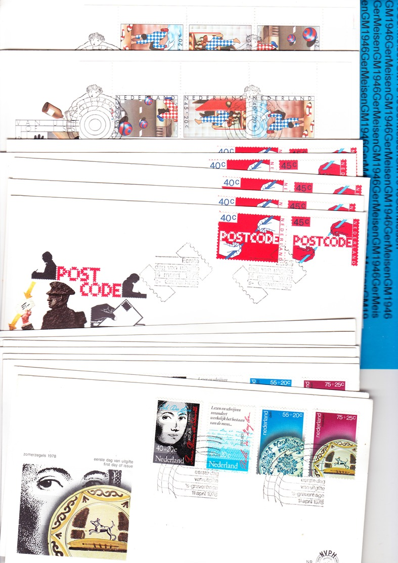 shoe box full of FDC's Netherlands starting bid 1euro, everything scanned