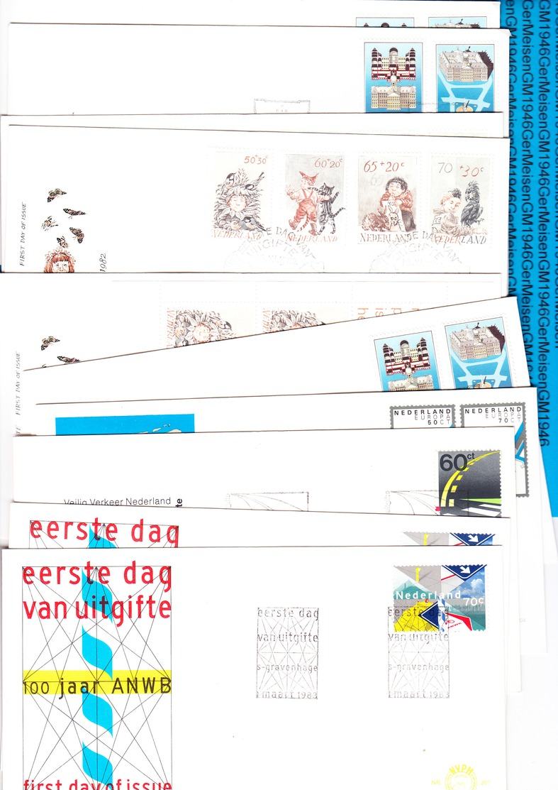 shoe box full of FDC's Netherlands starting bid 1euro, everything scanned