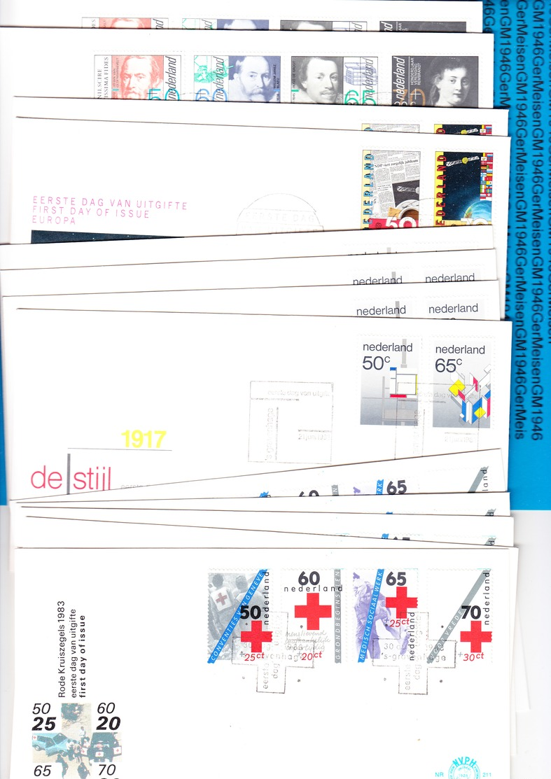 shoe box full of FDC's Netherlands starting bid 1euro, everything scanned