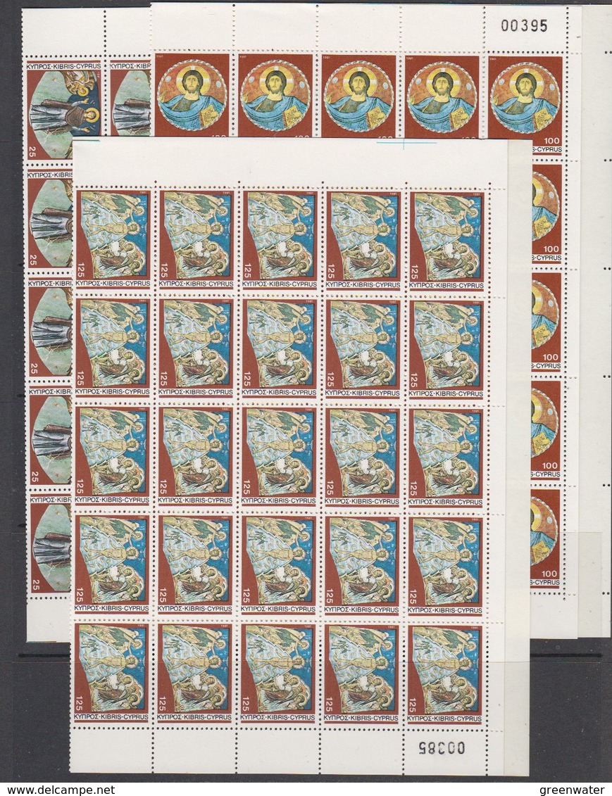 Cyprus 1981 Christmas 3v Complete Sheetlets (shtlts Are 1x Folded) ** Mnh (F7653) - Ongebruikt