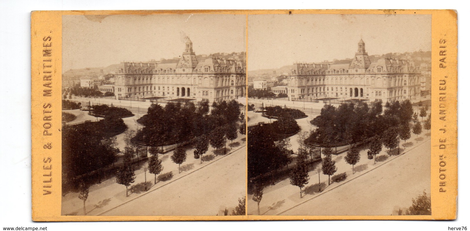 Photo Stéréoscopique - Villes Et Ports Maritimes - Hôtel De Ville Et Orangerie Au HAVRE - Stereoscopic