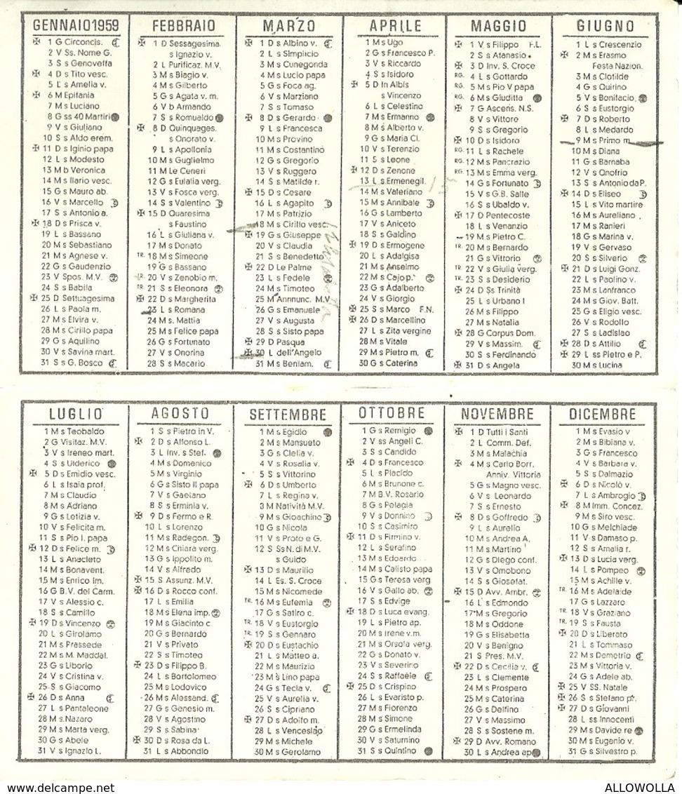 2108 " CASA DEL FANCIULLO - APRICENA (FOGGIA)-CALENDARIO 1959 "  ORIGINALE - Formato Piccolo : 1941-60