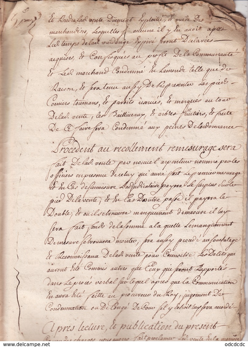 Gen D'Auch 1er Fev 1736 Cahier Des Charges Vente Du Quart En Reserve Du Bois D'Izaut Eaux Et Forets St Gaudens (8 Scans - Seals Of Generality