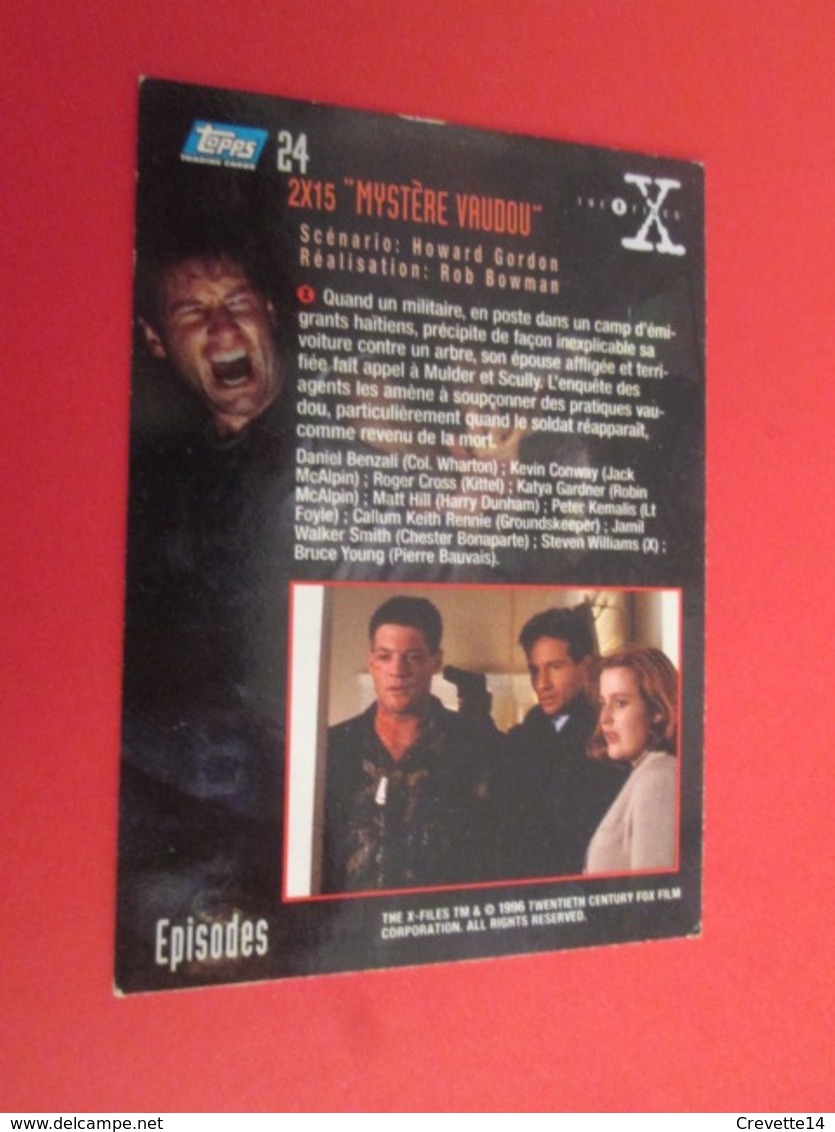 126-150 : TRADING CARD TOPPS SERIE TELE X-FILES MULDER SCULLY : N°24 MYSTERE VAUDOU - X-Files