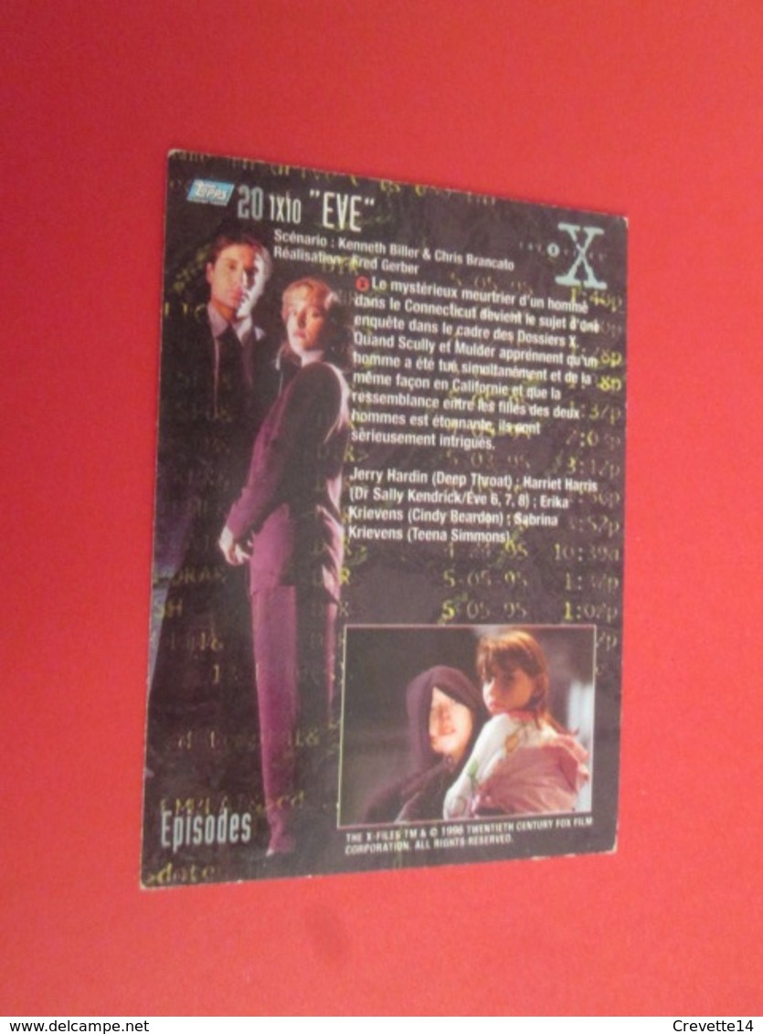 126-150 : TRADING CARD TOPPS SERIE TELE X-FILES MULDER SCULLY : N°20 EVE - X-Files