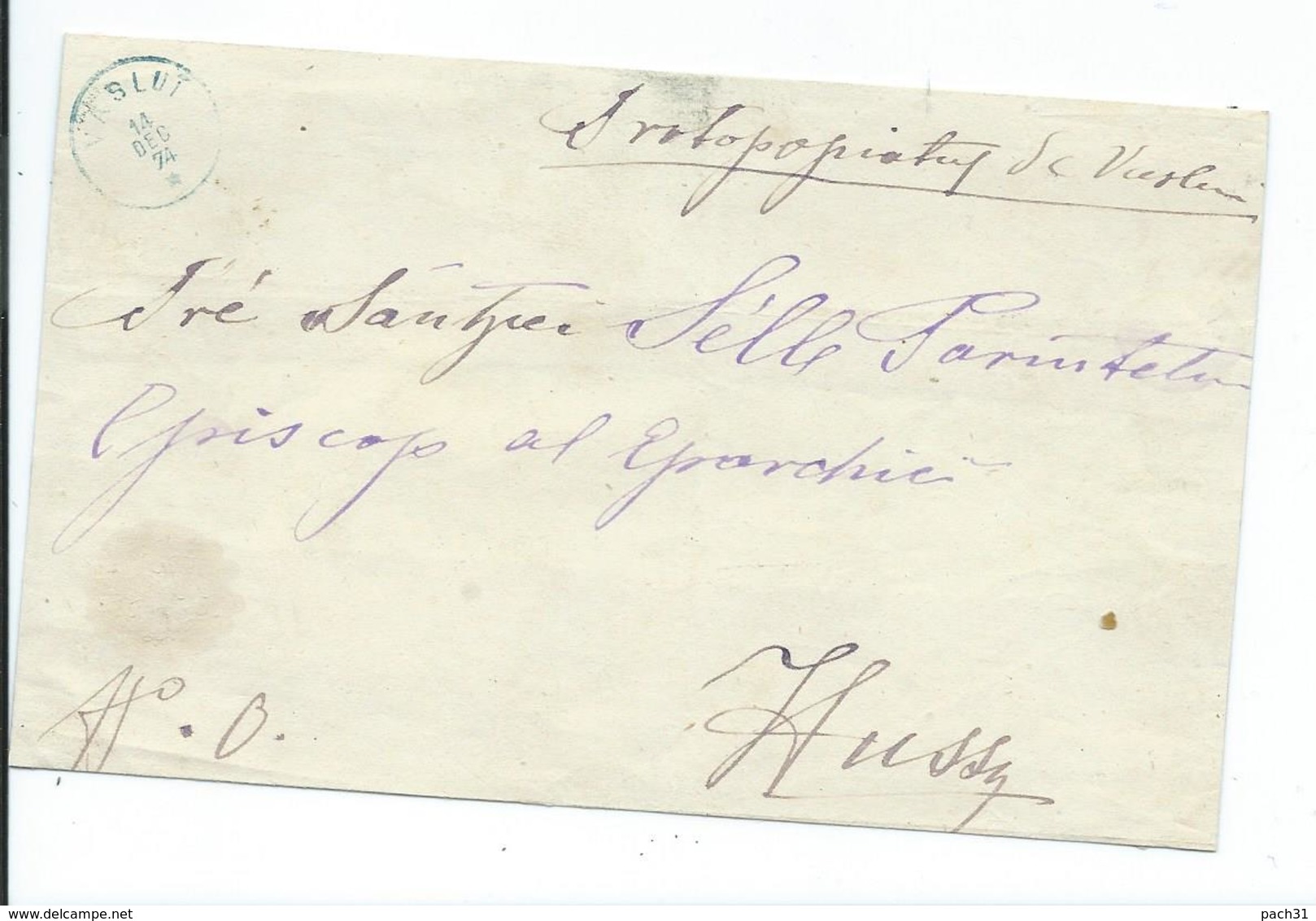 Lettre De Vaslui Moldavie  Pour Hussy? 1874 - Moldavie