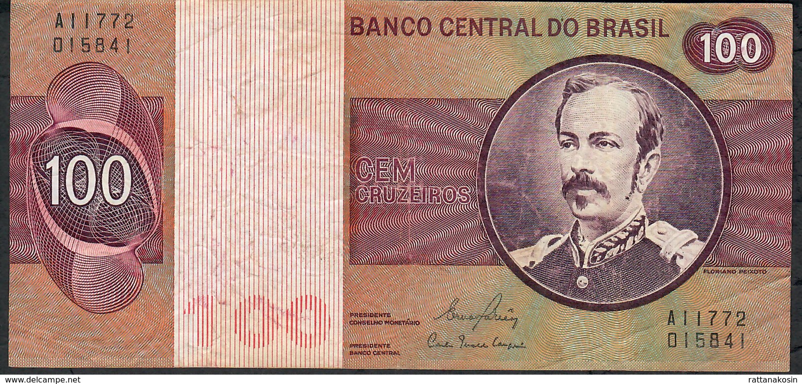 BRAZIL P195e 100 CRUZEIROS 1981 Signature 7 VF NO P.h. - Brésil