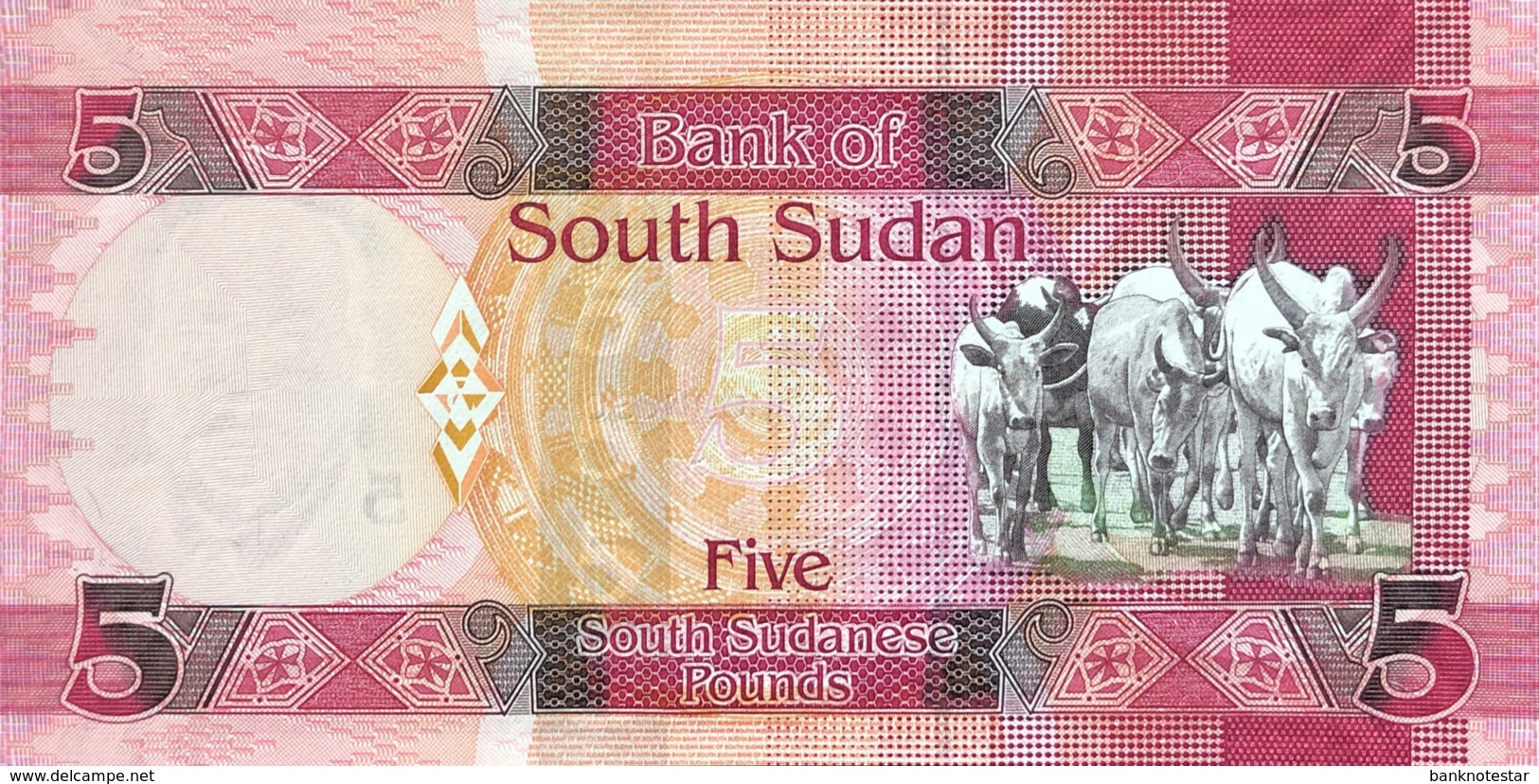 South Sudan 5 Pounds, P-11 (2015) - UNC - Sudan