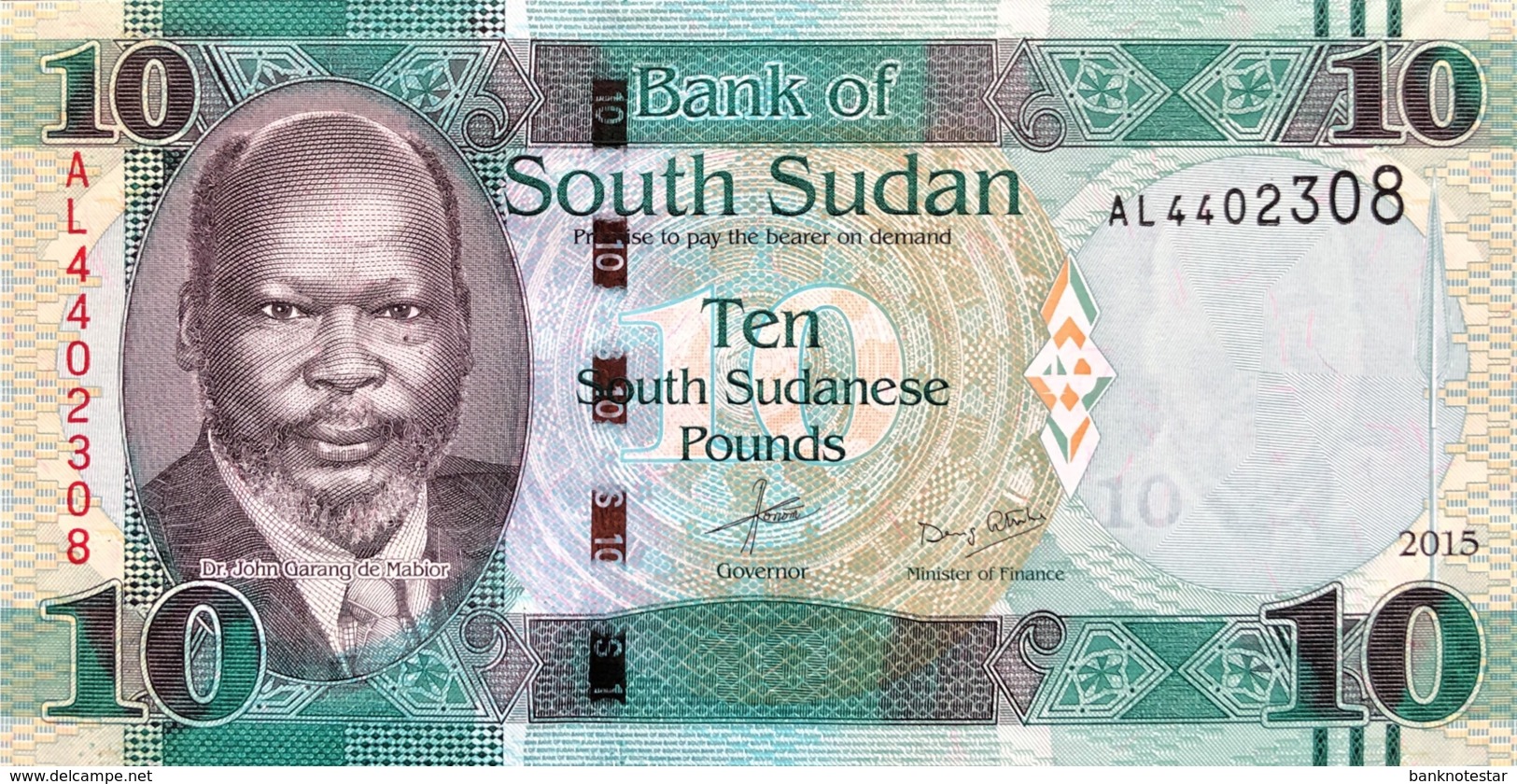 South Sudan 10 Pounds, P-12a (2015) - UNC - Soudan