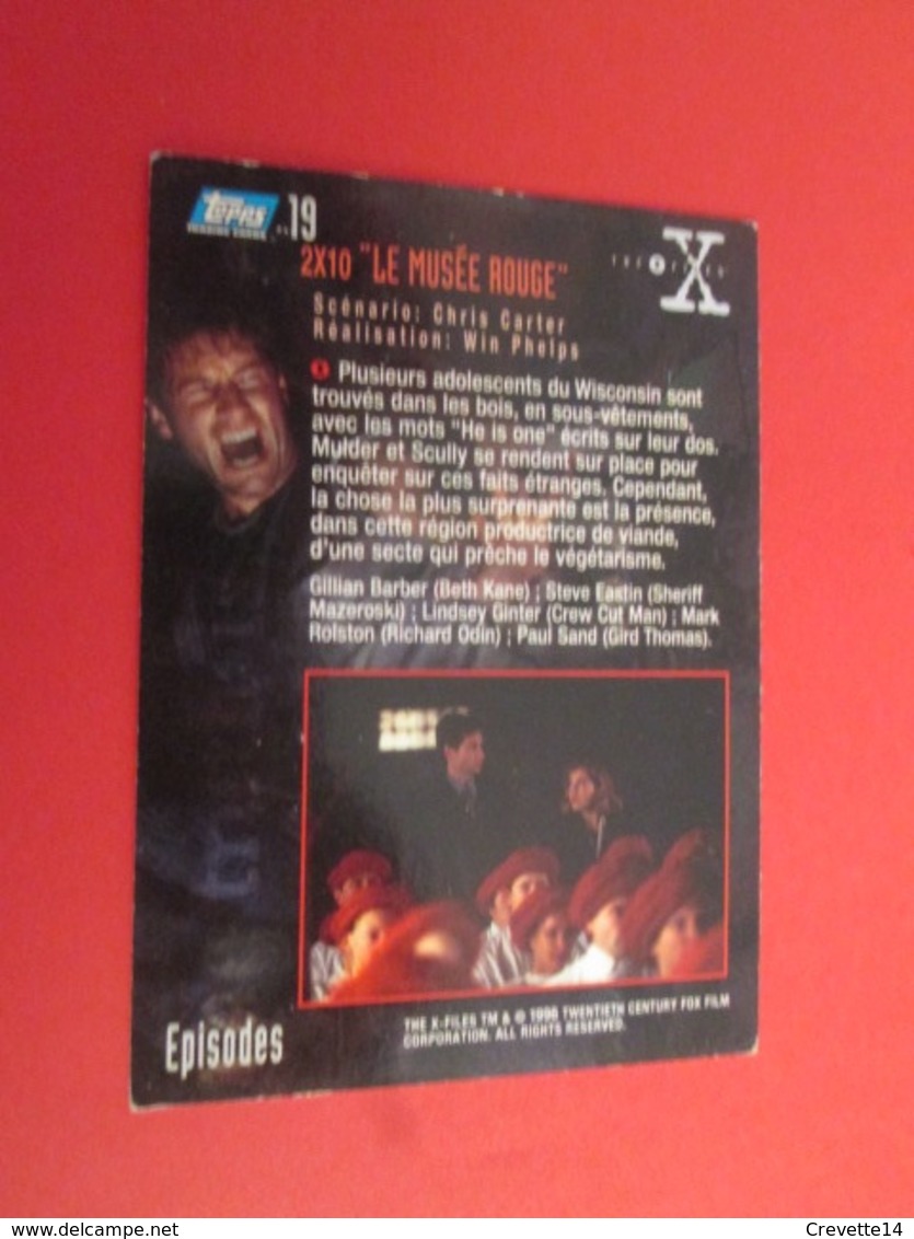126-150 : TRADING CARD TOPPS SERIE TELE X-FILES MULDER SCULLY : N°19 LE MUSEE ROUGE - X-Files