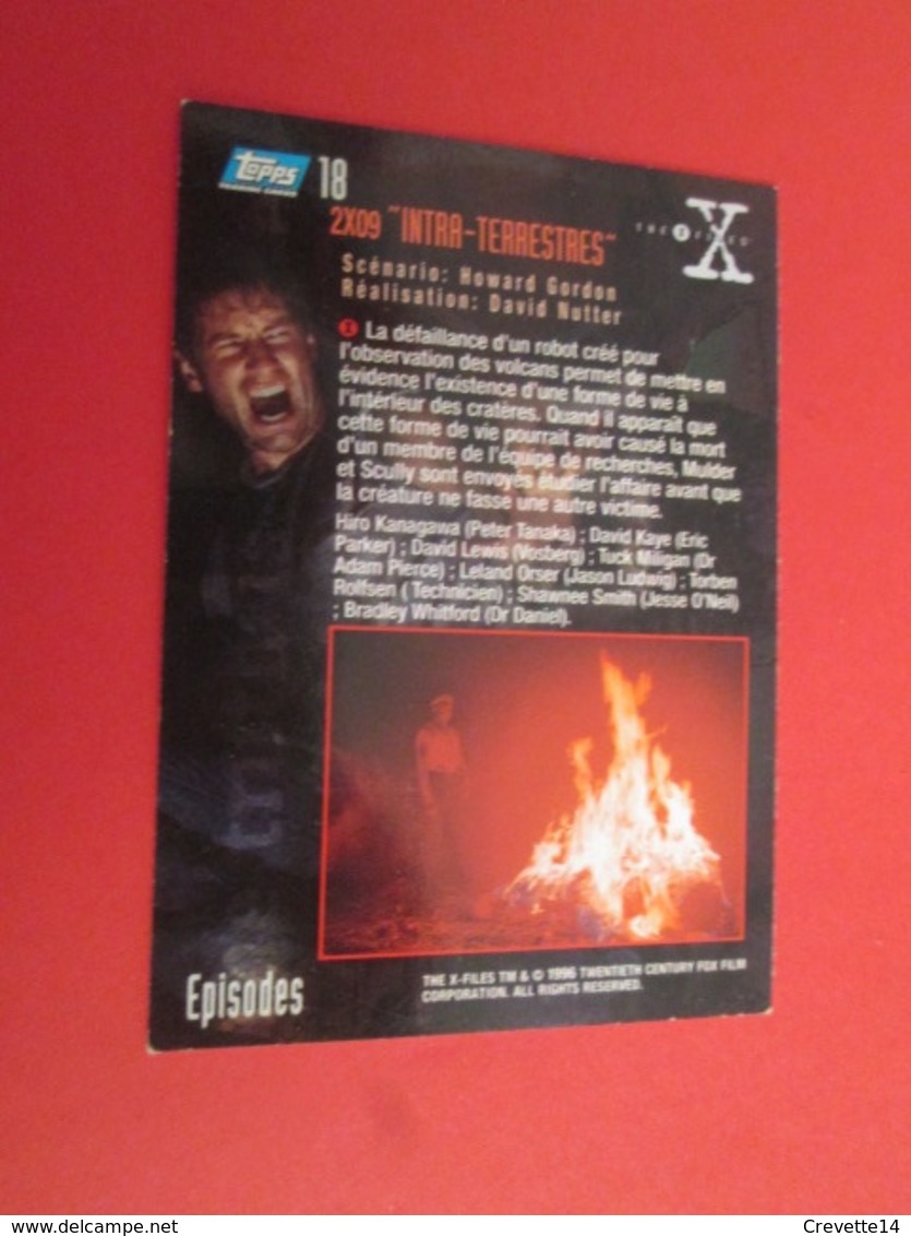 126-150 : TRADING CARD TOPPS SERIE TELE X-FILES MULDER SCULLY : N°18 INTRA-TERRESTRES - X-Files