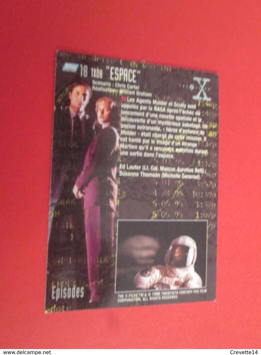 126-150 : TRADING CARD TOPPS SERIE TELE X-FILES MULDER SCULLY : N°18 ESPACE - X-Files