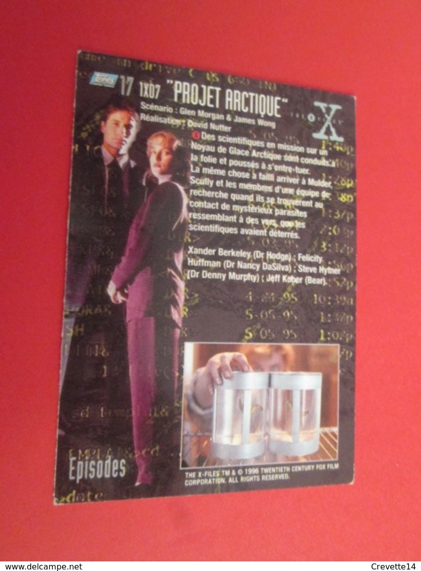 126-150 : TRADING CARD TOPPS SERIE TELE X-FILES MULDER SCULLY : N°17 PROJET ARCTIQUE - X-Files