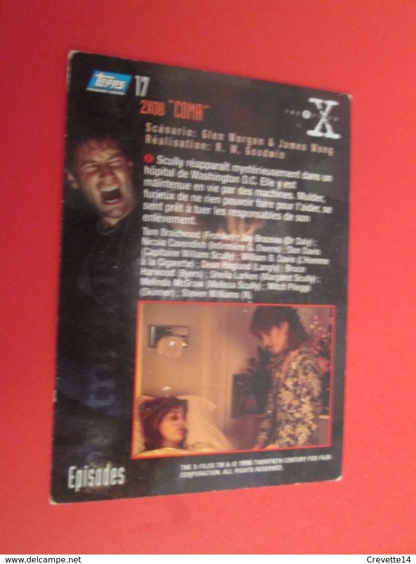 126-150 : TRADING CARD TOPPS SERIE TELE X-FILES MULDER SCULLY : N°17 COMA - X-Files