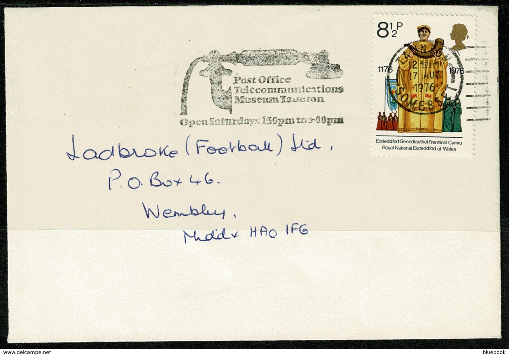 Ref 1256 - 1976 Cover To Wembley With Good P.O. Telecommunications Telephone Taunton Museum Slogan - Covers & Documents