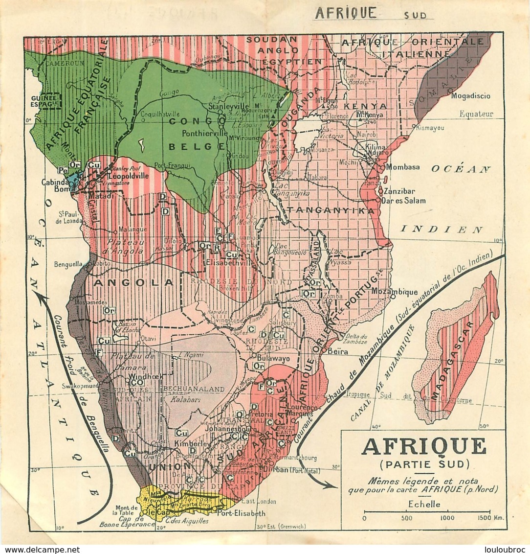 CARTE GEOGRAPHIQUE  AFRIQUE DU SUD - Geographical Maps