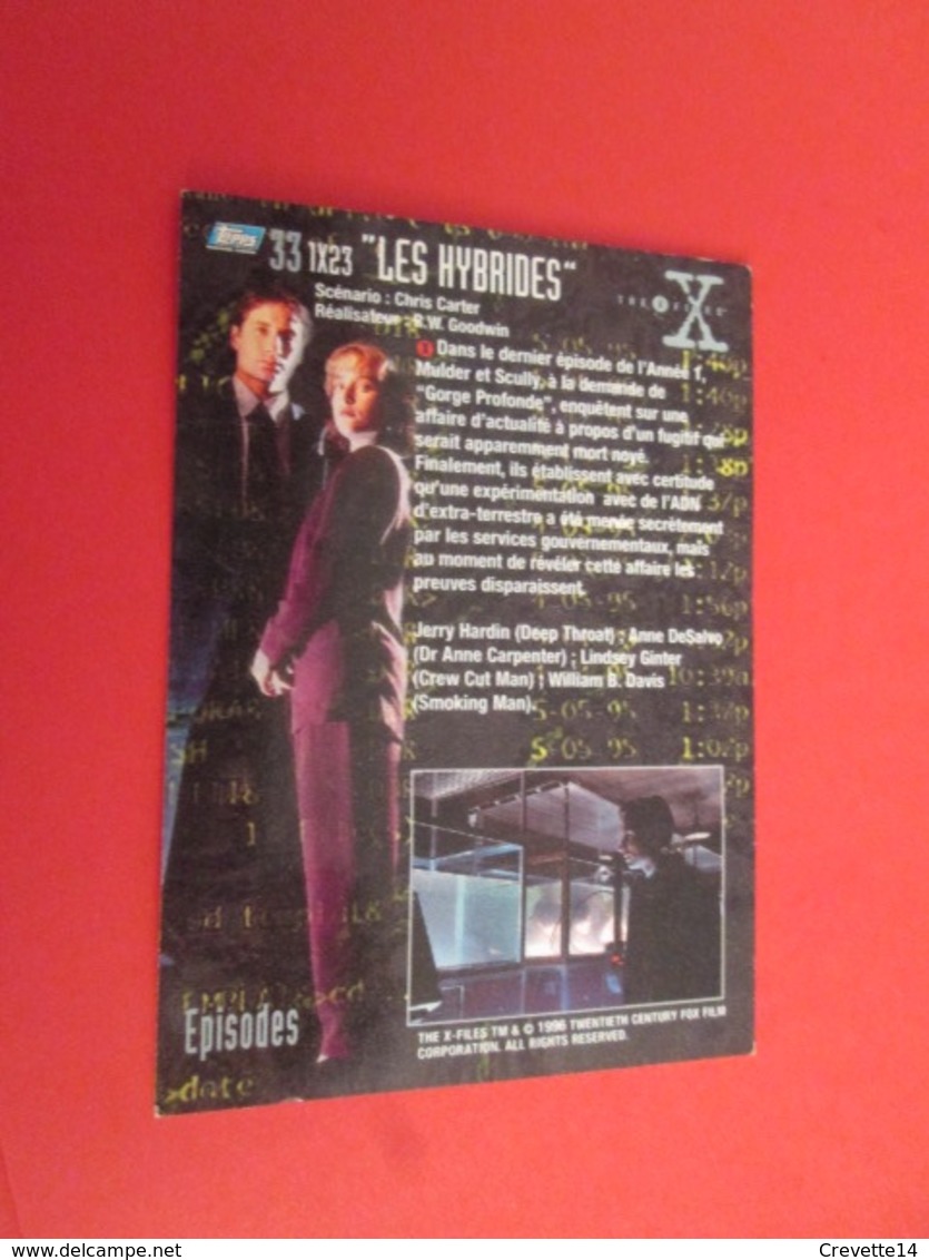151-175 : TRADING CARD TOPPS SERIE TELE X-FILES MULDER SCULLY : N°333 LES HYBRIDES - X-Files