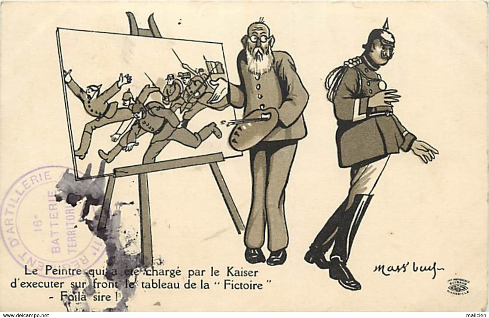 -ref-B424- Illustrateurs - Illustrateur Mass Boeuf - Peintre De La Fictoire - Kaiser Guillaume II - Guerre 1914-18 - - Mass'Boeuf