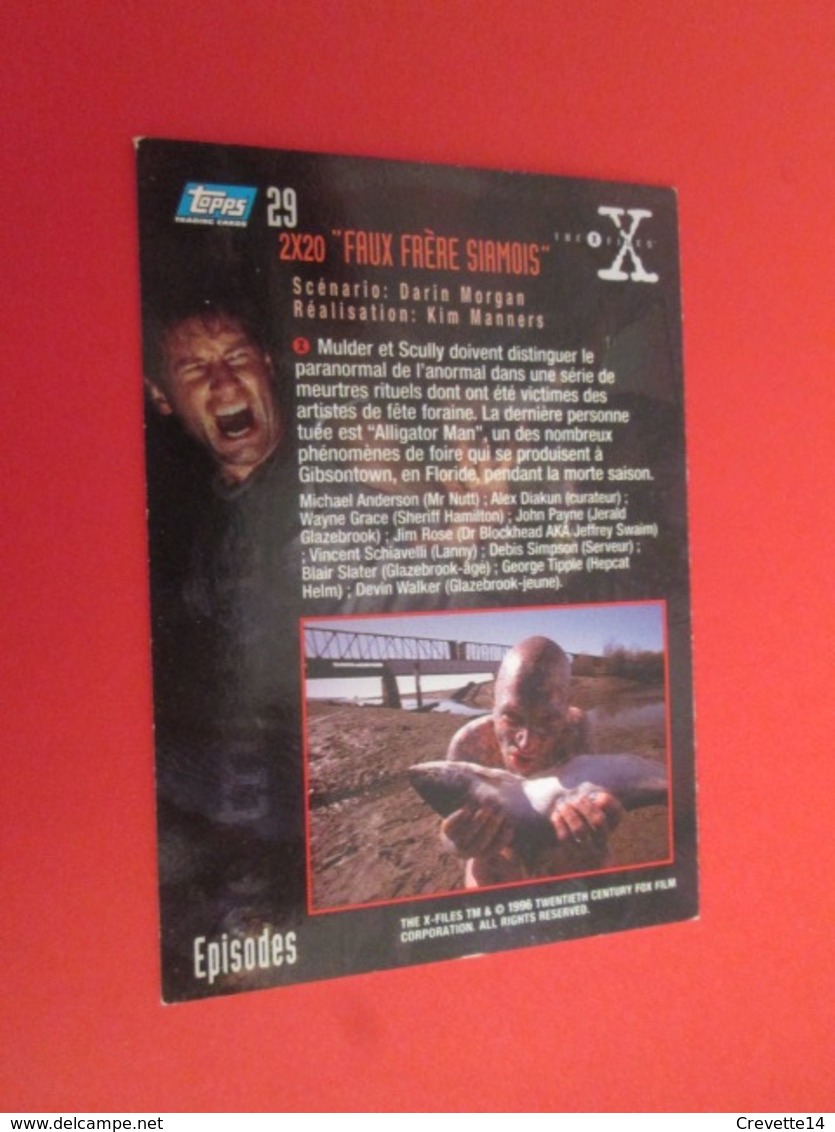 151-175 : TRADING CARD TOPPS SERIE TELE X-FILES MULDER SCULLY : N°29 FAUX FRERES SIAMOIS - X-Files