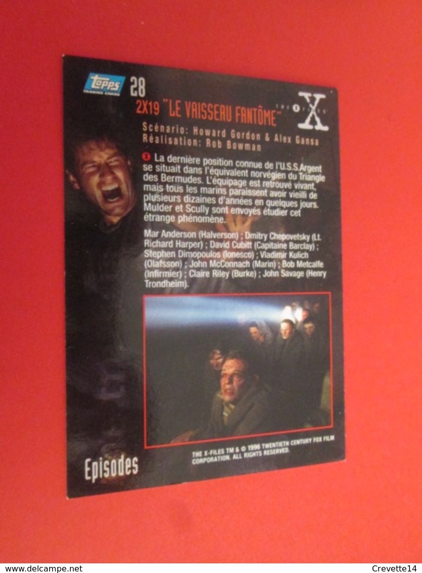 151-175 : TRADING CARD TOPPS SERIE TELE X-FILES MULDER SCULLY : N°28 LE VAISSEAU FANTOME - X-Files