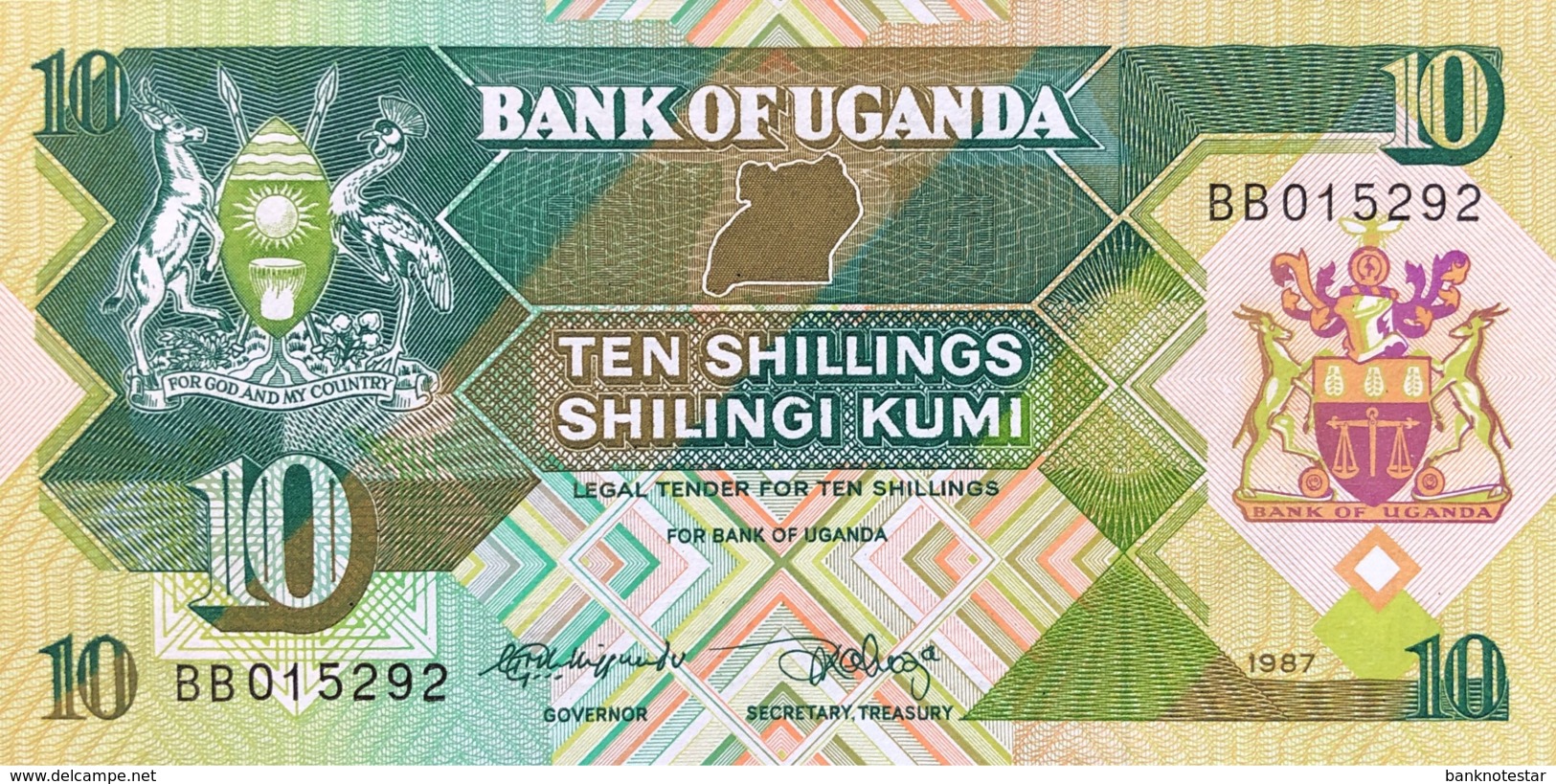 Uganda 10 Shillings, P-28 (1987) - UNC - Ouganda