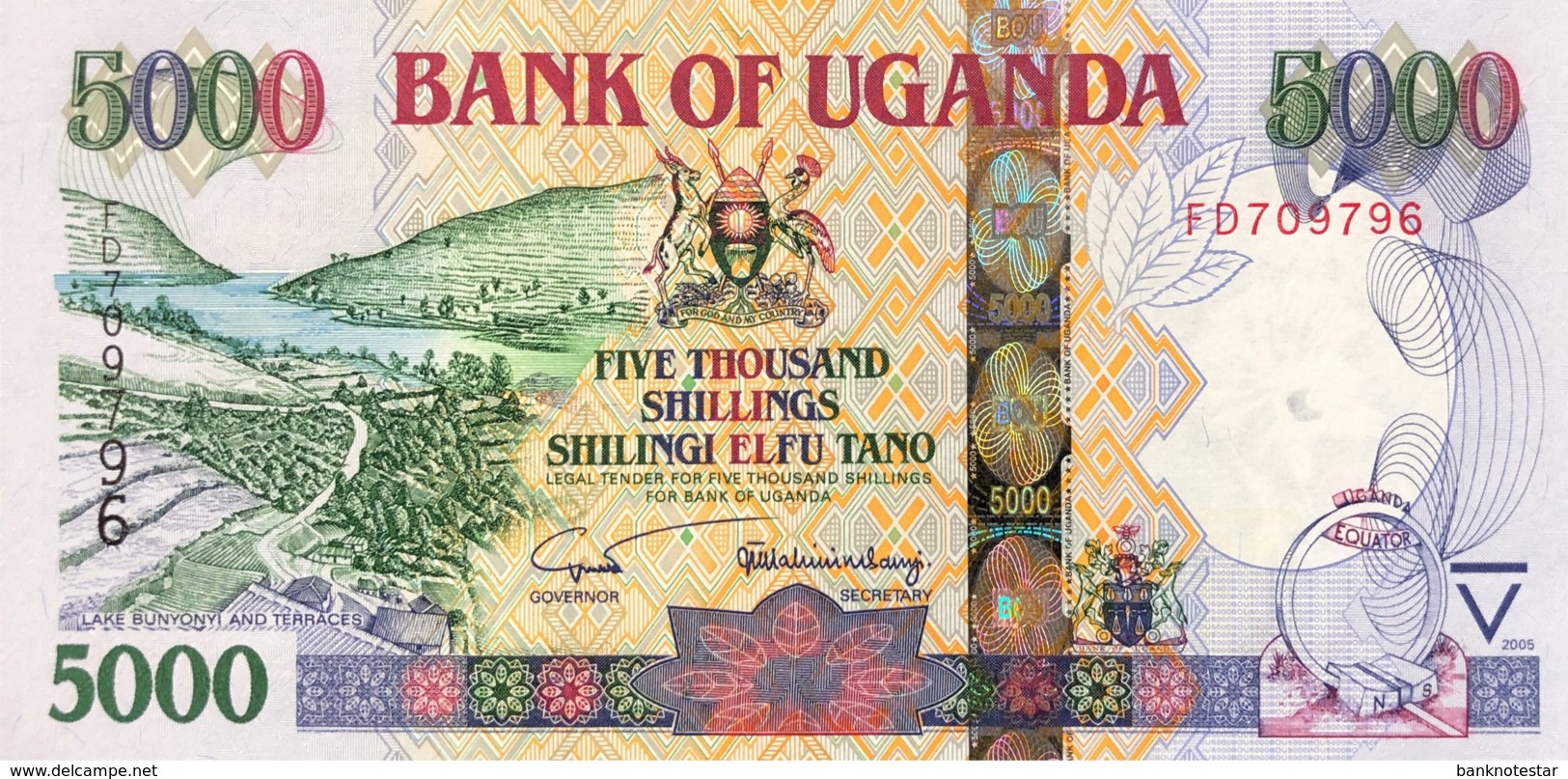 Uganda 5.000 Shillings, P-44b (2005) - UNC - Ouganda