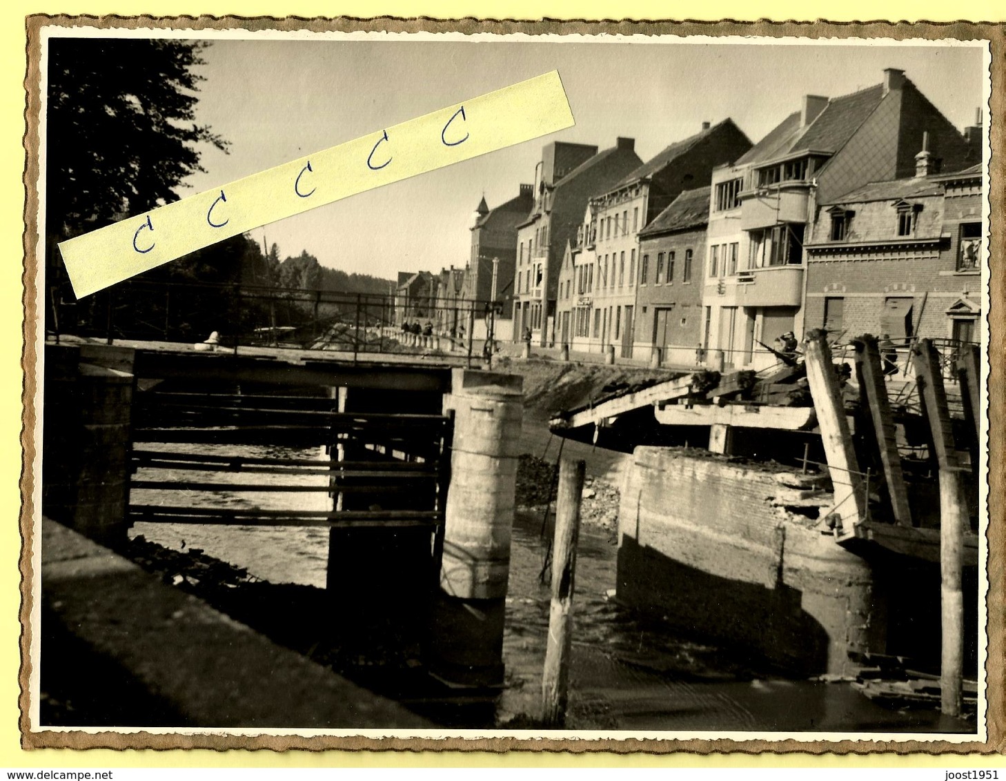 Originele Foto GERAARDSBERGEN 1940 - Vernielde Brug WO II (afmetingen 23x17 Cm) - 1 - Geraardsbergen