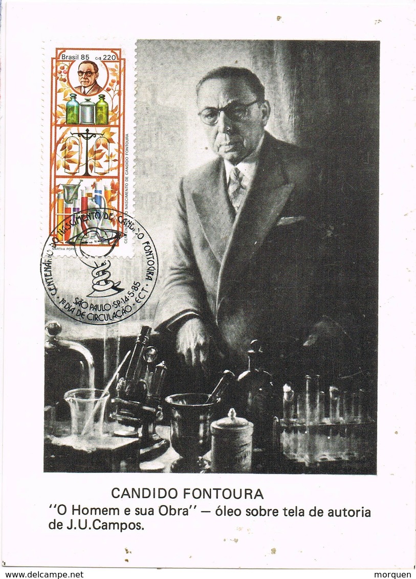 31005. Tarjeta Maxima SAO PAULO (Brasil) 1985. Candido Fontoura. Farmacia - Cartes-maximum