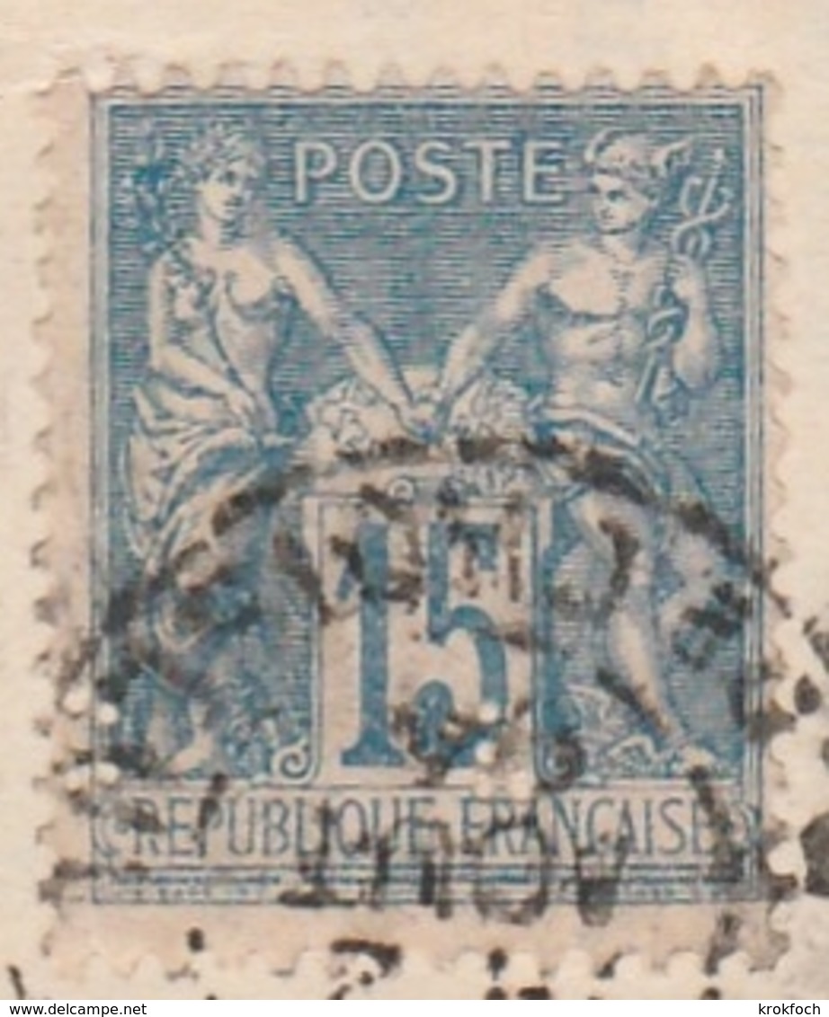 Sage Et Timbre Fiscal Avec Perforation Petit CL - Crédit Lyonnais Paris 1894 Choiseul - 4 Scans - Autres & Non Classés
