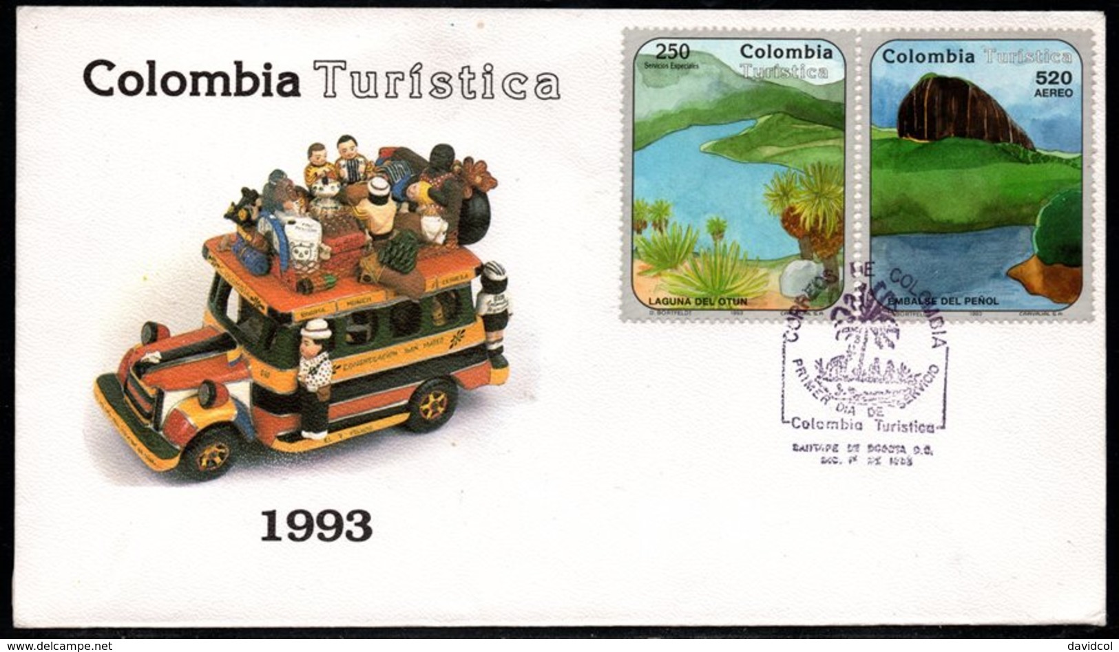 COLOMBIA- KOLUMBIEN - 1993. FDC/SPD. COLOMBIAN TOURISM - Colombie
