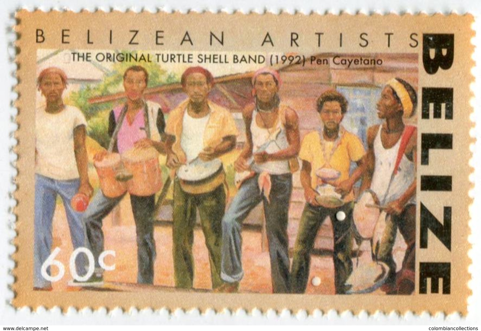 Lote Be6, Belize, 2007, Sello, Stamp, 6 V, Belizean Artists, Art, Music, Flag, Water Fall, Woman - Belize (1973-...)