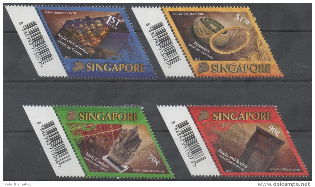 SINGAPORE ,2015,MNH,INDIAN HERITAGE, CULTURAL CENTRE, STATUES, 4v - Other & Unclassified