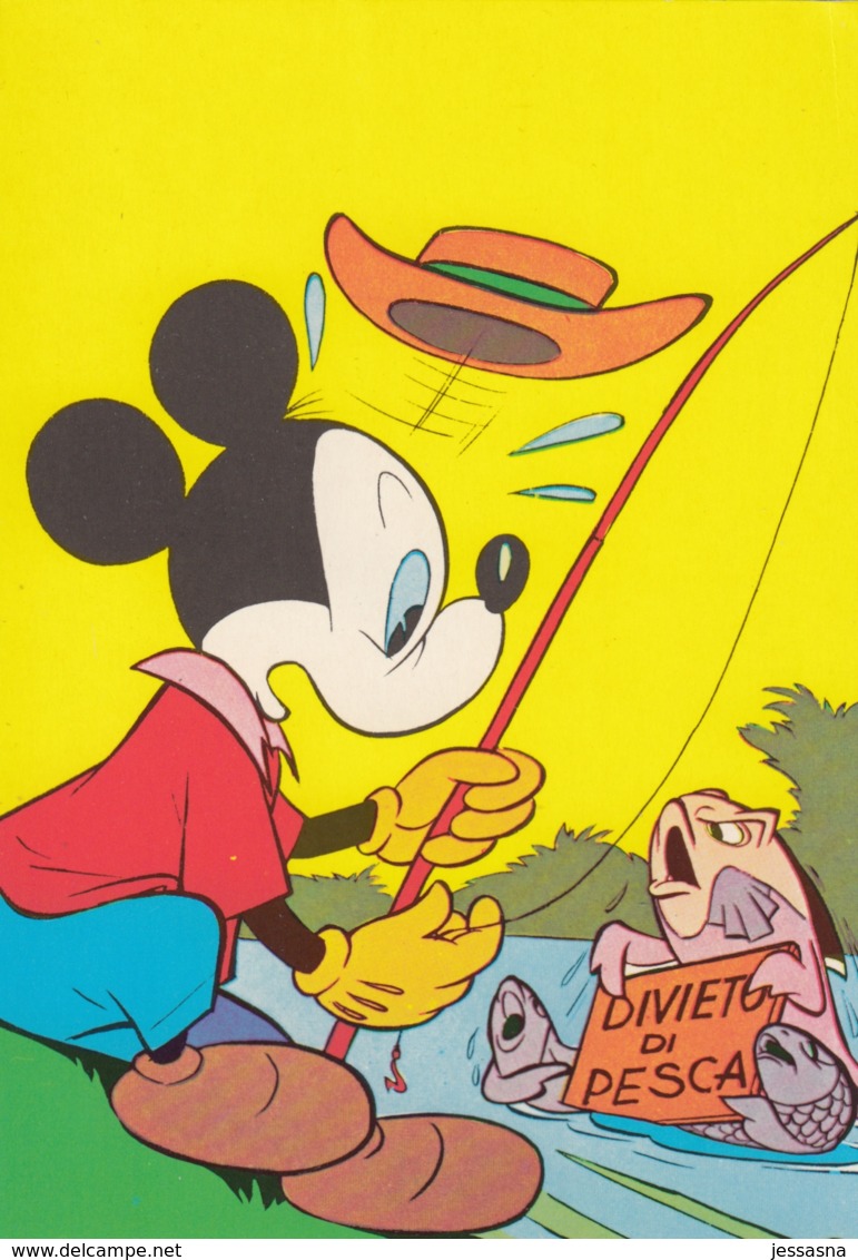 AK - Walt Disney - Micky Maus Beim Angeln - Comicfiguren