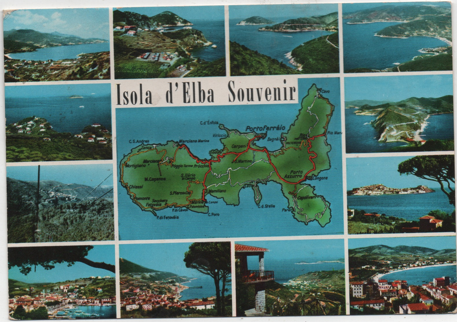 Isola D'Elba (Livorno) Souvenir, Con 12 Vedutine. Viaggiata 1967 - Livorno