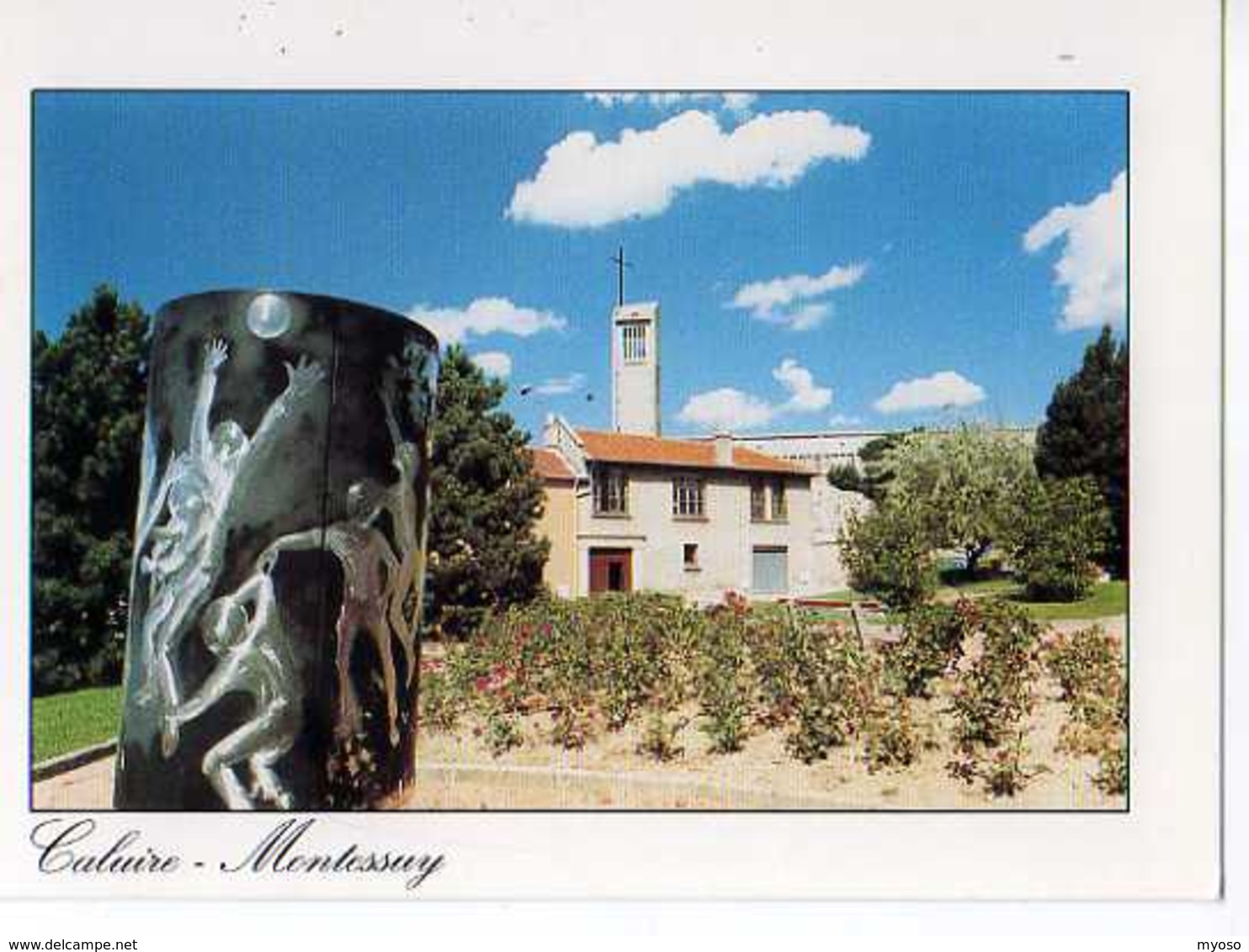 69  CALUIRE MONTESSUY Eglise Ste Bernadette  Et Jardin De Montessuy, Sculpture De Mick Micheyl, Photo Astruc - Caluire Et Cuire