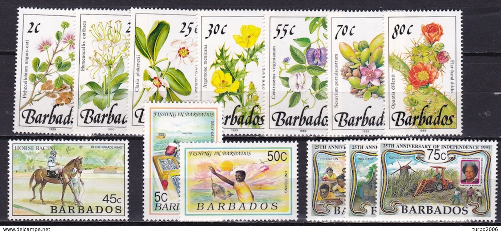 BARBADOS 1989-1991 Lot Of TOPICS Like Flowers Etc. MNH SG Between 921-968 - Barbados (1966-...)